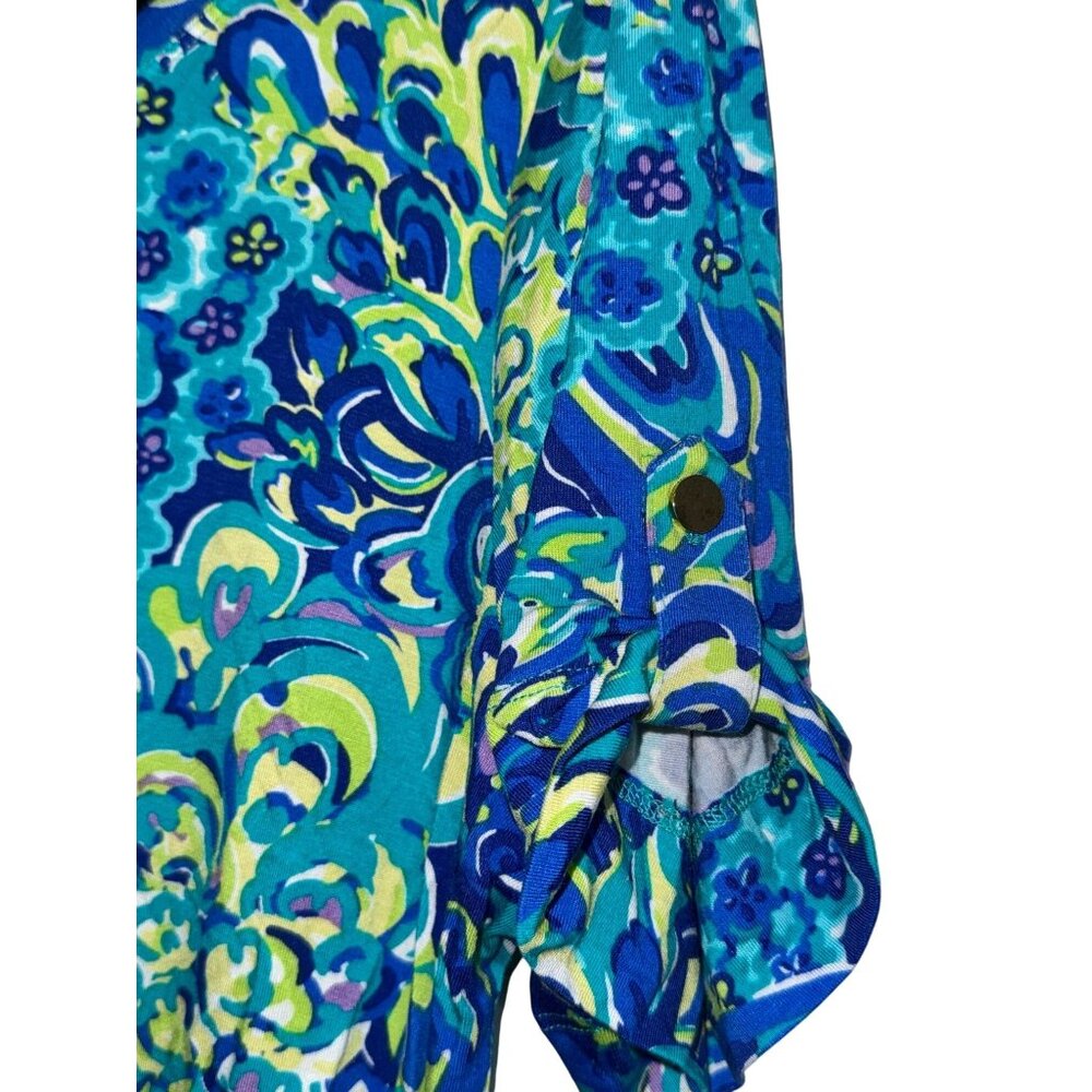 Philosophy Republic Aqua Peacock Print Dress L - Picture 6 of 9